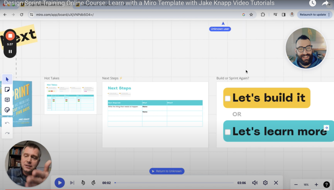 Learn Design Sprint Phases and Process with Jake Knapp Miro Template