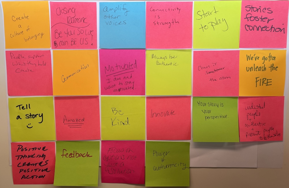 CultureCon PreConference insights sticky notes